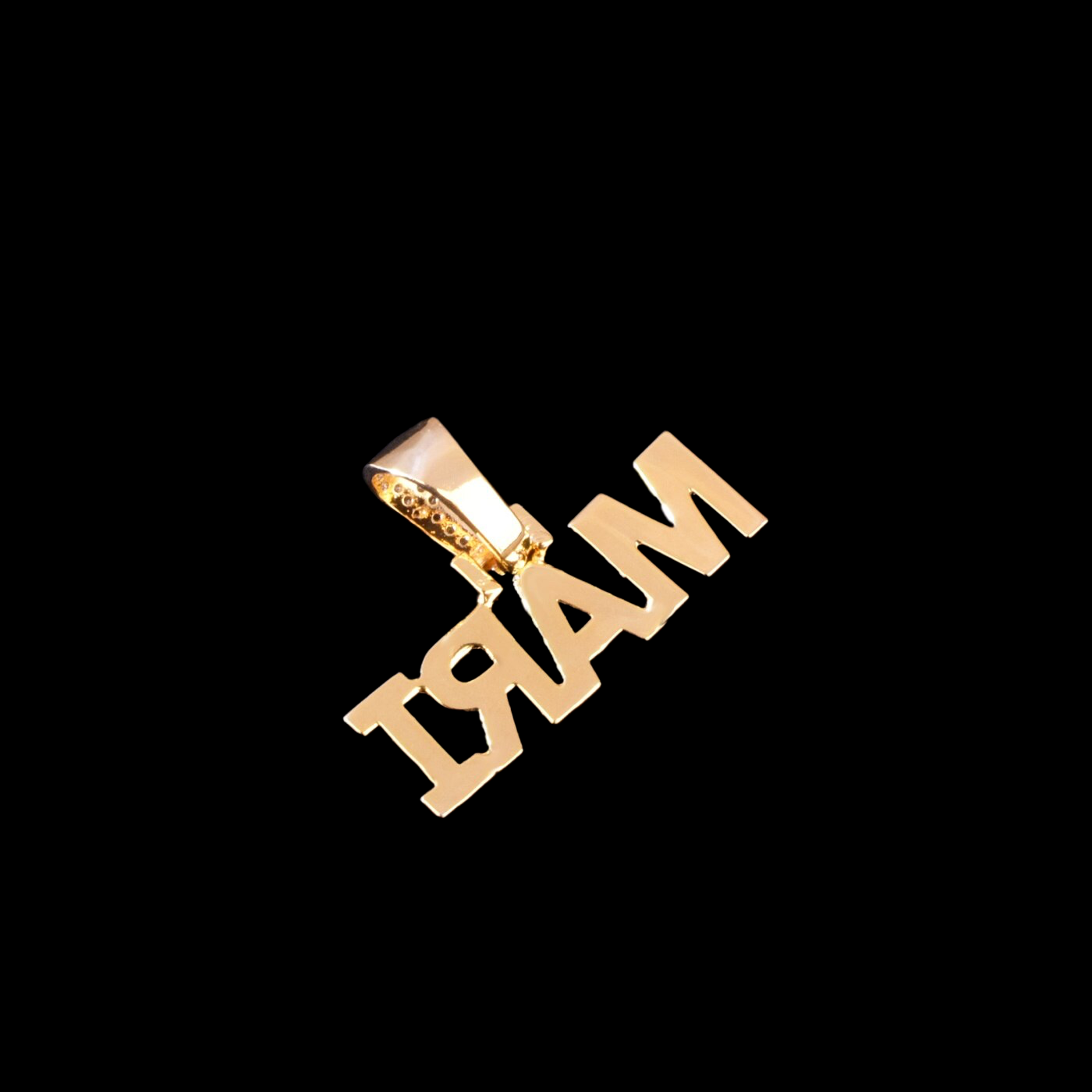 Pendentif de nom de style d'escalier personnalisé plaqué or