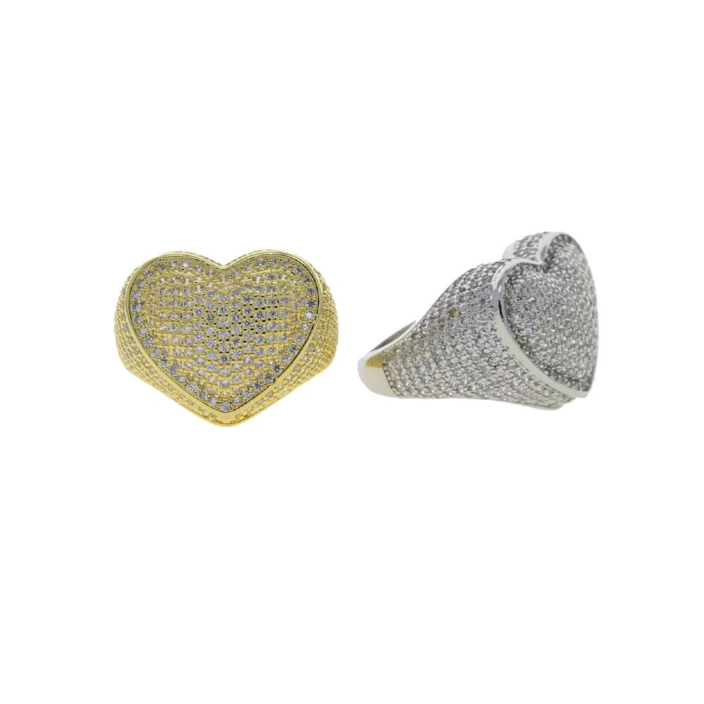 Bague Coeur Diamant Plaqué Or