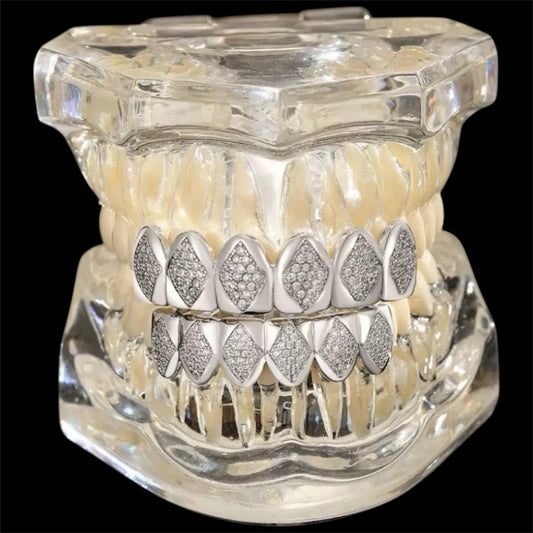 6/6 Diamond Panel ICED Grillz Set Improve