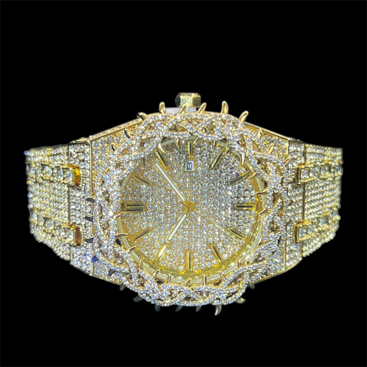 Royal Thorne 44mm – Fully Iced Goud Verguld Horloge