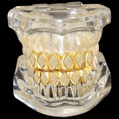 6/6 Diamond Panel ICED Grillz Set