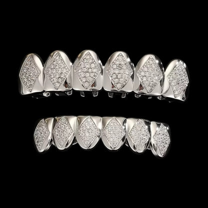 6/6 Diamond Panel ICED Grillz Set