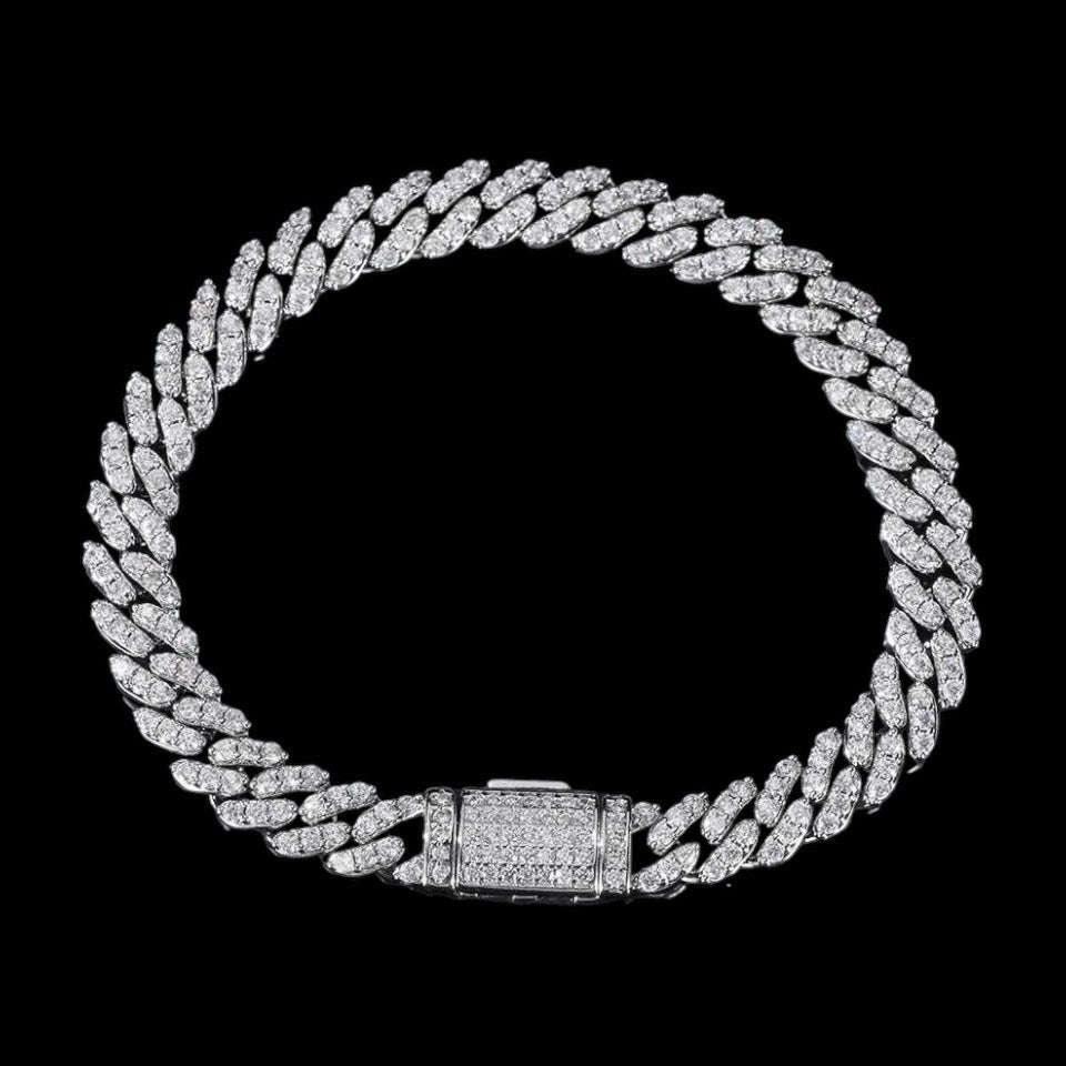 8mm Moissanite Diamond Cuban Bracelet