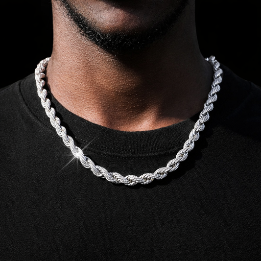 10mm diamond iced out dookie rope chain necklace