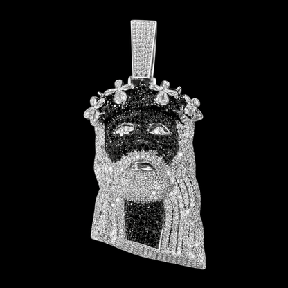 Black PVD Christ Pendant with Crown of Thorns