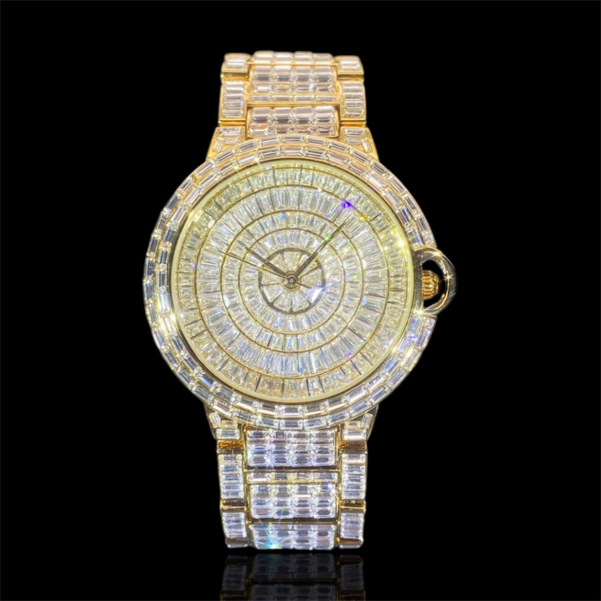 Eclipse 42mm – Fully Iced Gold-Plated Watch