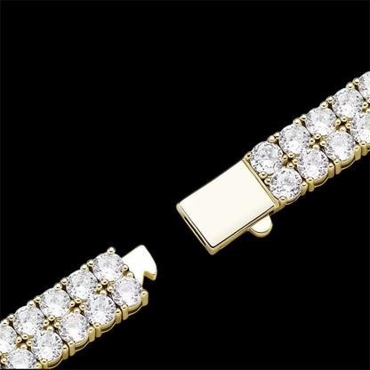 Gold Plated Dubbele Rij Tennis Armband