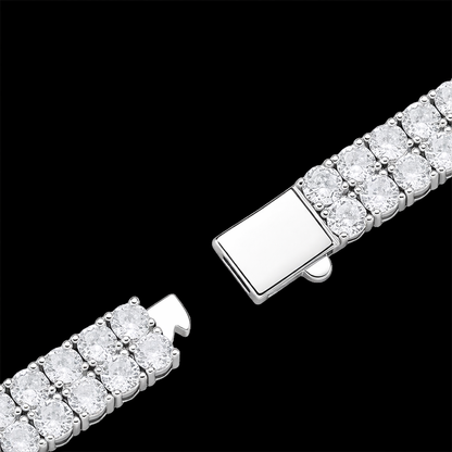White Gold Plated Dubbele Rij Tennis Armband