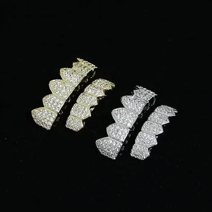 Royal ICED OUT 6-Tooth Grillz Set – Gold Plated