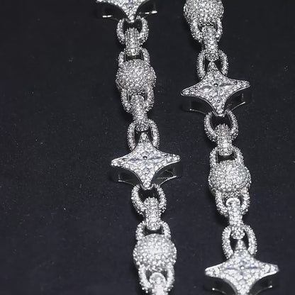 Iced Multi-Star Link Chain