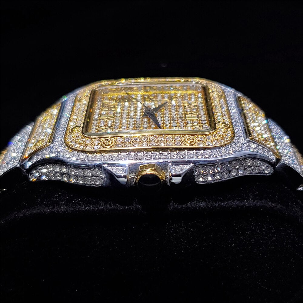Montre King Square multicolore Fully Iced out