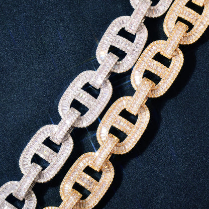 Bracelet à maillons Gucci 18 mm avec diamants baguette