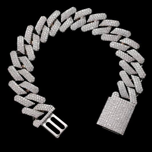 Bracelet cubain à maillons en S haut de gamme de 19 mm