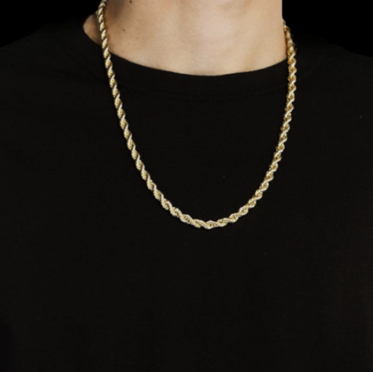 Dookie Ropes Gold Dookie Rope Necklace | 4MM – ICED OUT